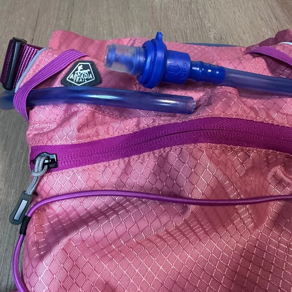 Arcadia Trail Pink Dog Hydration Pack Harness Water Bladder Vest Large Hiking